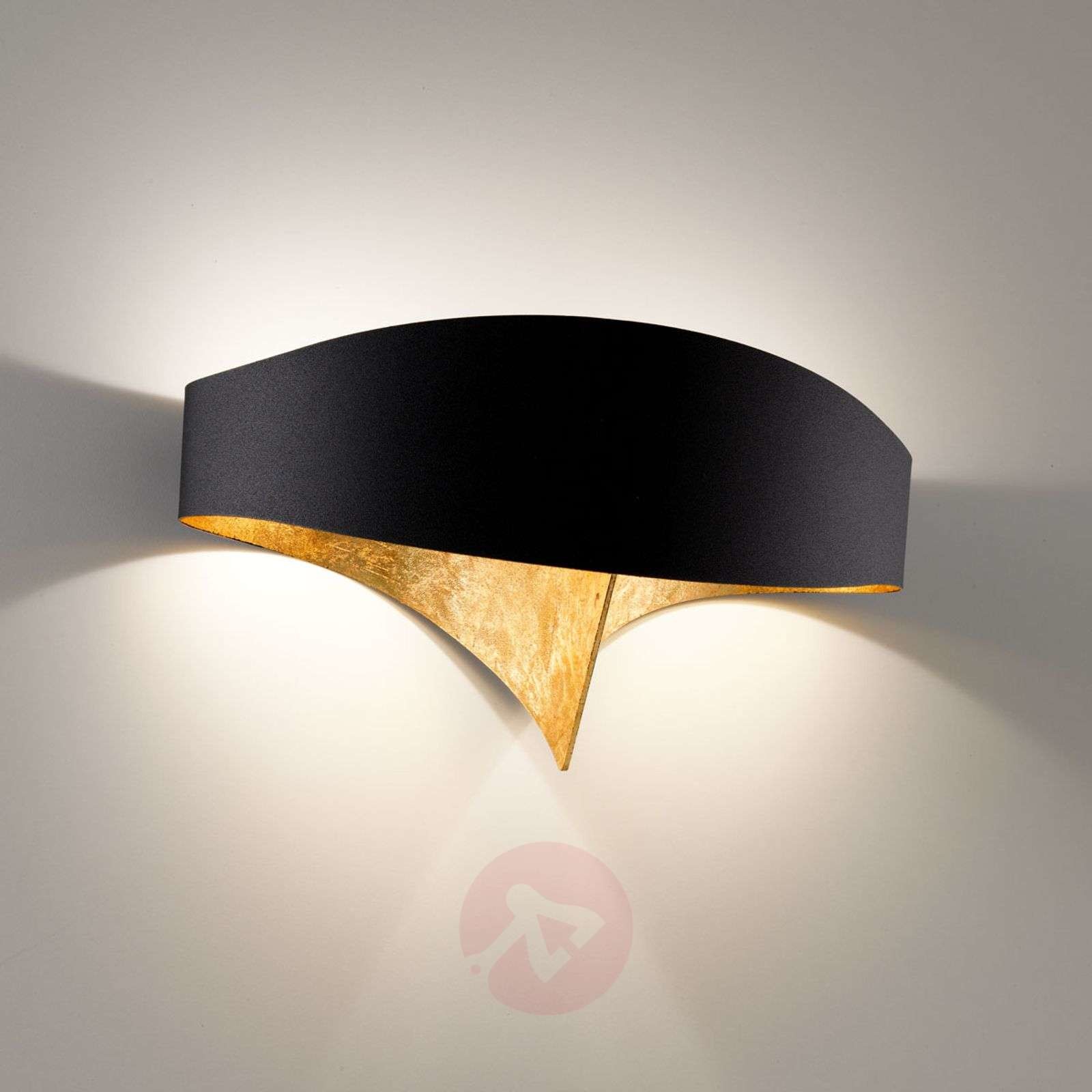 Selene Czarno-złota designerska lampa ścienna Scudo