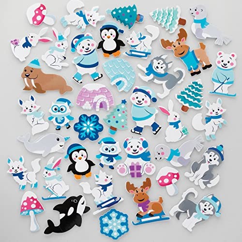 top Baker Ross Baker Ross FC268 Arctic Pals naklejki piankowe - opakowanie 200 sztuk, naklejki dla dzieci, idealne do projektów artystycznych i rękodzieła dla dzieci, idealne do tworzenia kart i scrapbookingu FC268