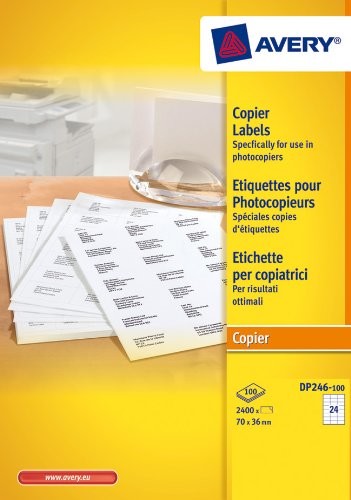 Avery Copier Label 70 X 36 mm White DP246-100
