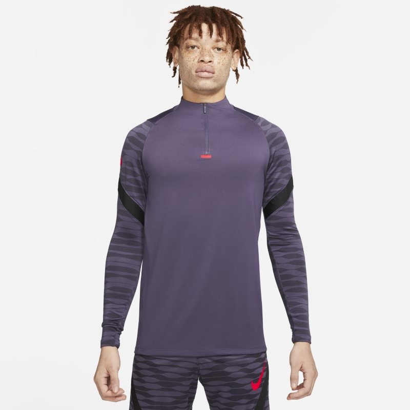 Nike Męska treningowa koszulka piłkarska z zamkiem 1/4 Dri-FIT Strike - Fiolet CW5858-573
