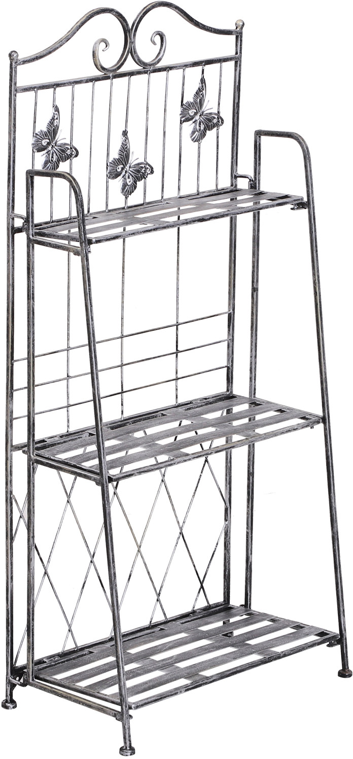Outsunny REGAŁ NA ROŚLINY KWIATY STOJAK OGRODOWY 3-POZIOMOWY metal składany srebrny 44 x 25 x 96 cm