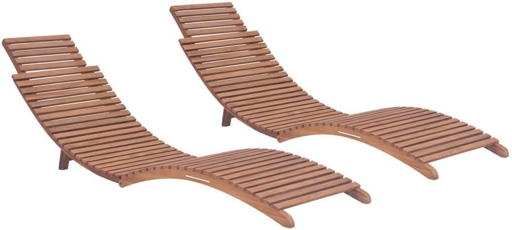 vidaXL Składane leżaki, 2 szt., lite drewno tekowe 3073170