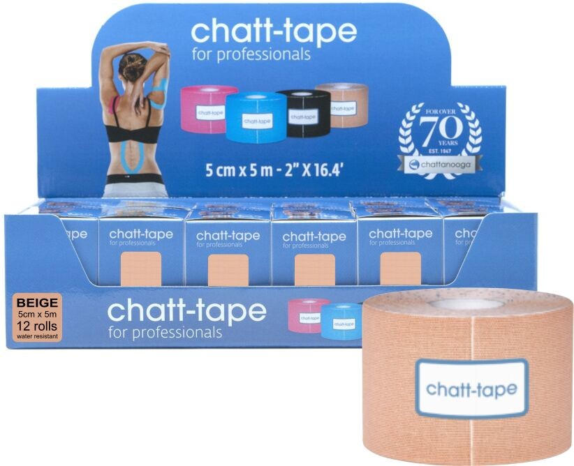Chattanooga Chatt-Tape taśma do kinesiotapingu 12 rolek 5cm x 5m beżowa 5001 12 szt.