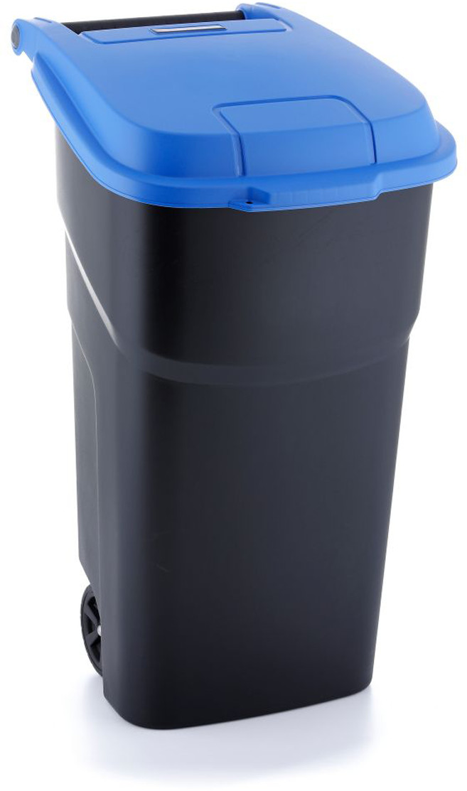 Merida Pojemnik na odpady z niebieską pokrywą 100 litrów plastik czarny KJC302