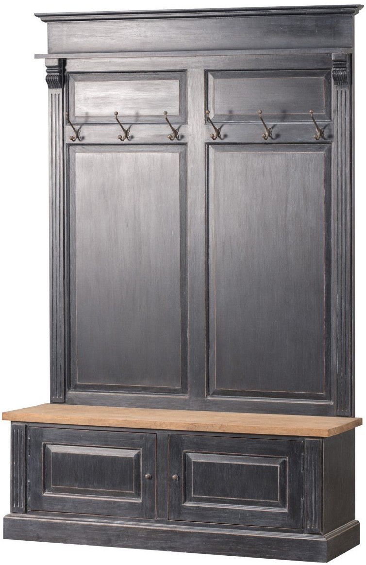 Dekoria Garderoba Bradford do przedpokoju 139x41x210 old black & natural 139x41x210cm 006-561