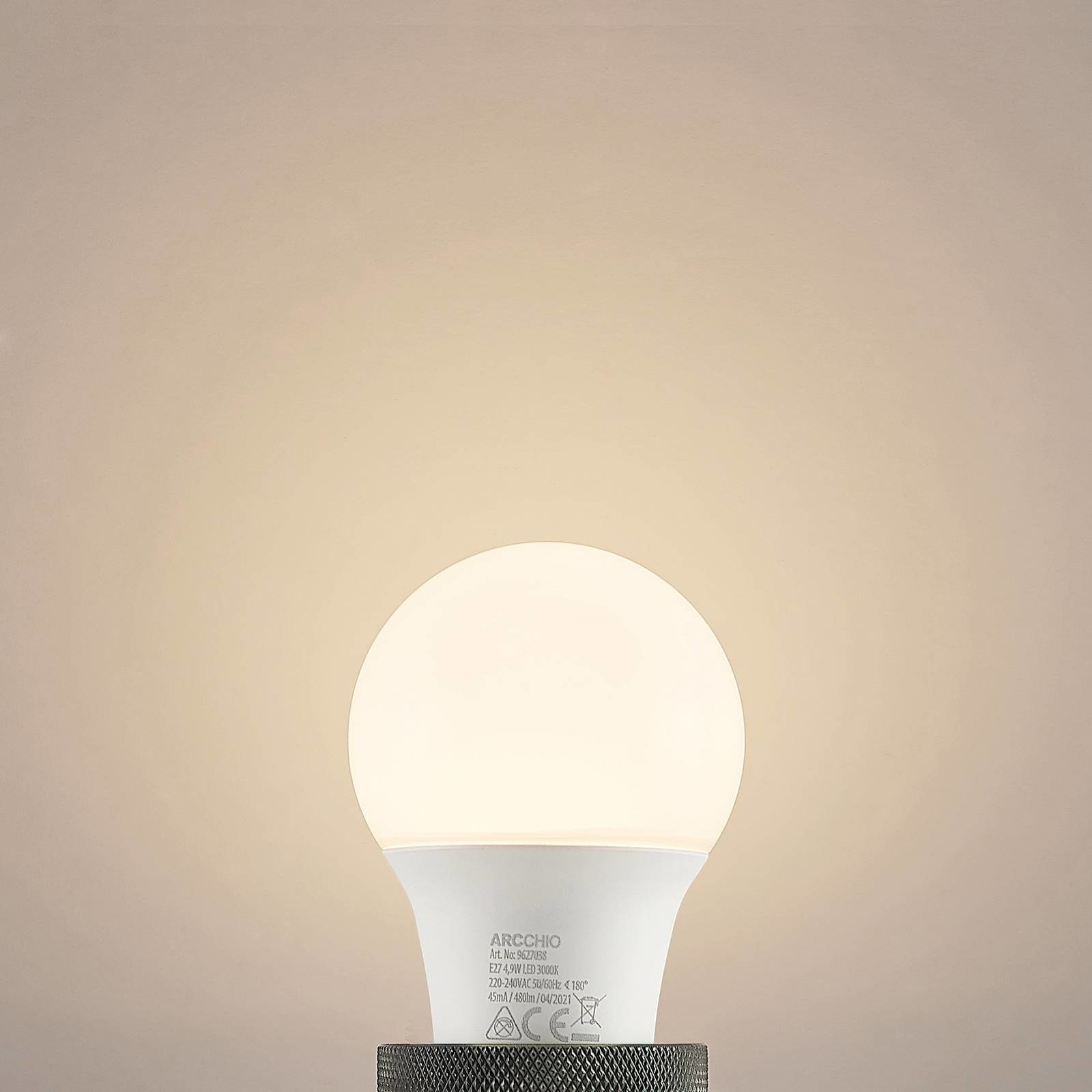 ARCCHIO Żarówka LED E27 A60 4,9W 3 000 K opalowa