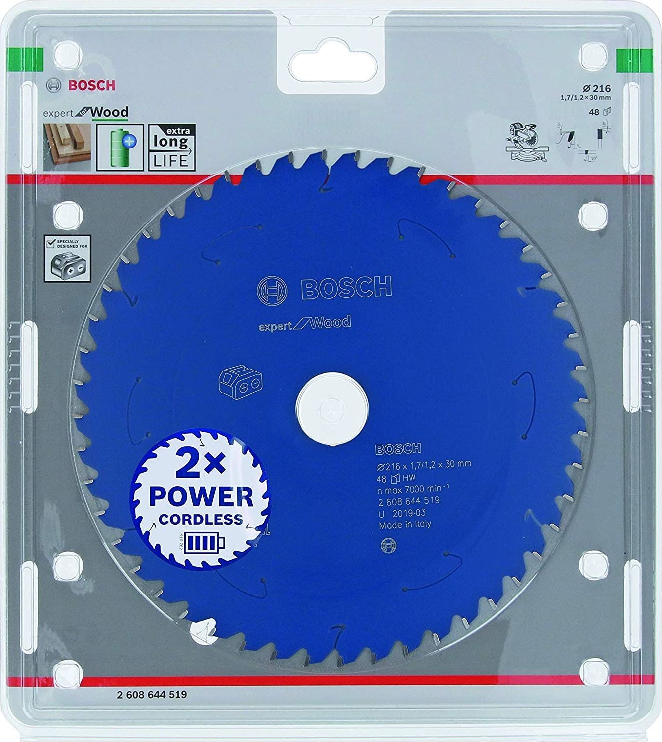 Bosch circular saw blade EfW 216x30x1.7 1.2x48T 2608644519 2608644519