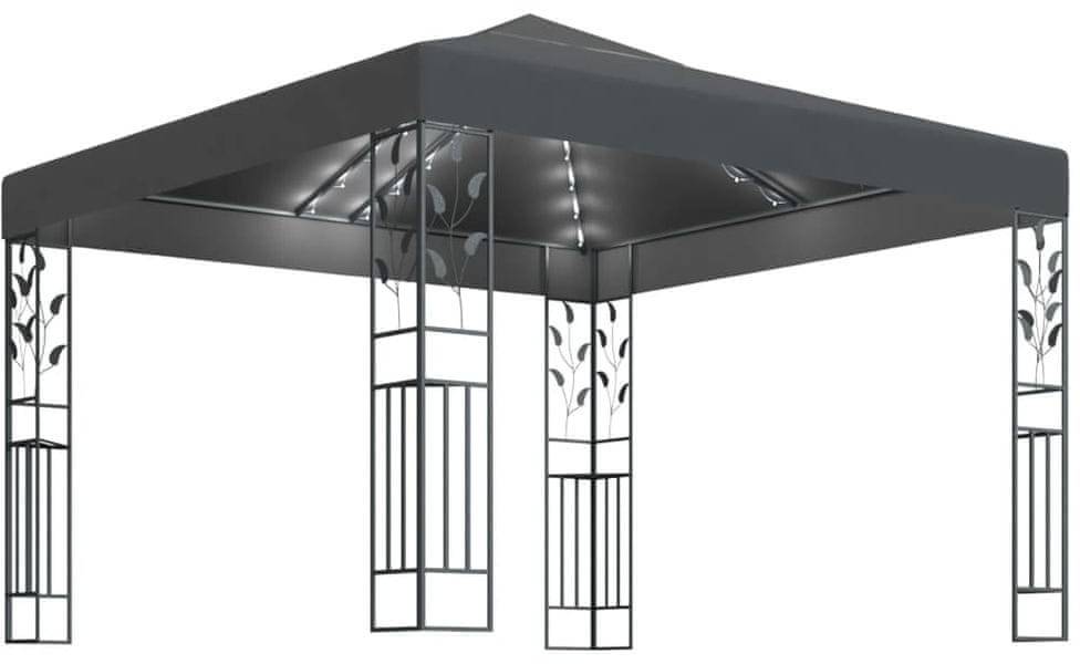 shumee Altana ze sznurem lampek LED 3x3 m antracytowa