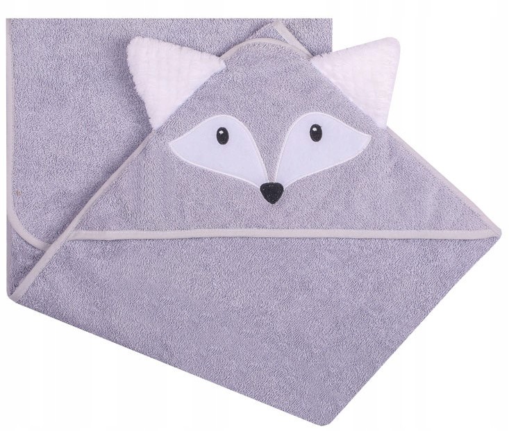 Okrycie kąpielowe z kapturem 100x100 frotte Lis Sz