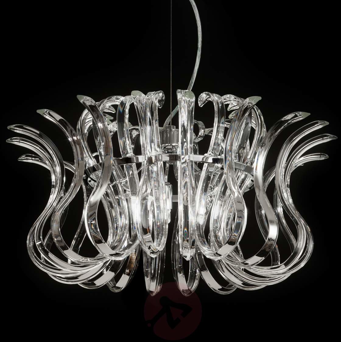 Szklana lampa wisząca WAVE o śr. 50 cm