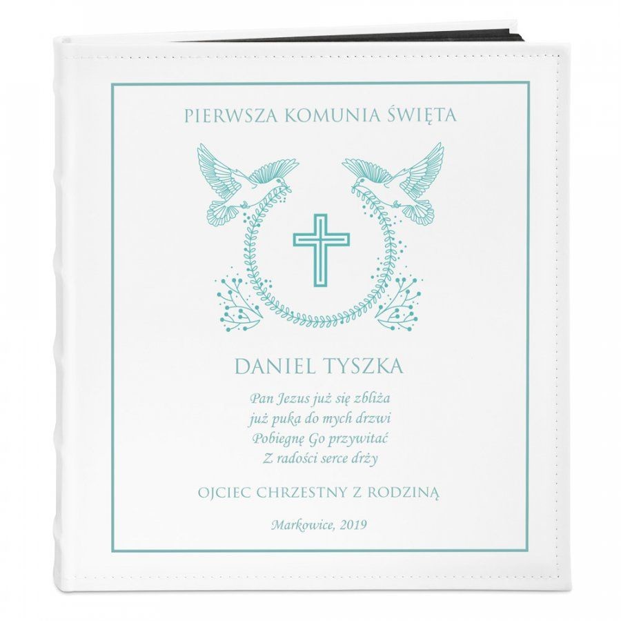 NA Murrano Album Zdjęcia Duży Pamiątka I Komunii Świętej Nadruk ALB-BC-BK-UV-030