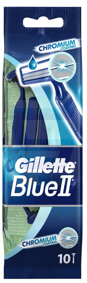 Gillette Blue II Maszynka do golenia Chromium Jednorazowa 10 szt.