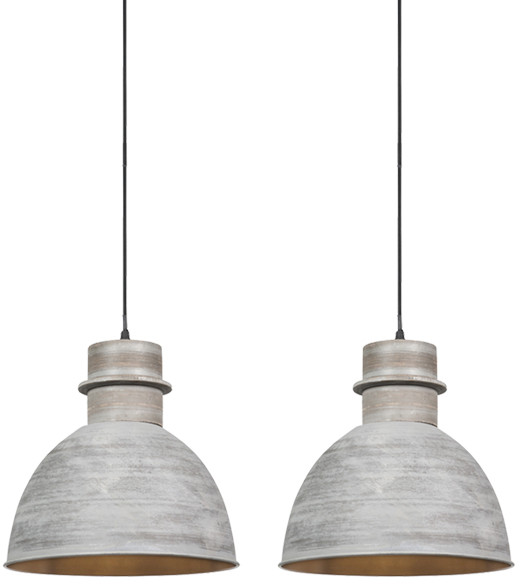 QAZQA Zestaw 2 x lampa wisząca szara - Dory