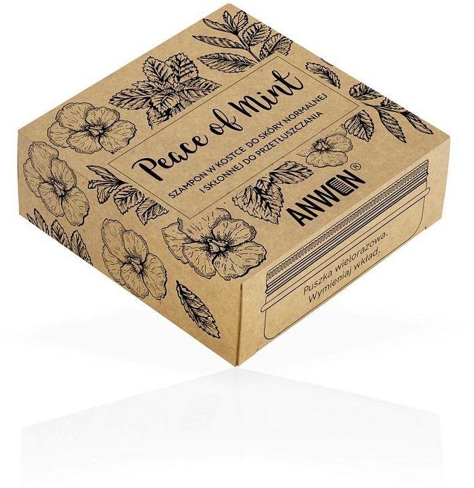 ANWEN Peace of Mint szampon w kostce do skóry normalnej i skłonnej do przetłuszczania się 75g + puszka 102370-uniw