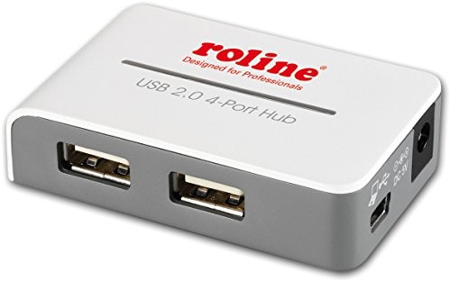 Roline USB 2.0 Hub (4-Port) z zasilaczem Biały/Czarny 14025013
