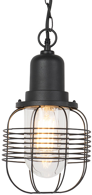QAZQA Rustykalna zewnętrzna lampa wisząca czarna IP44 - Guardado