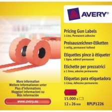 Taśma Do Metkownic 1-Rzędowa 12x26 Prosta Czerwona Trwała 1500 Etykiet/Rolka 10 Rolek ZW344-3