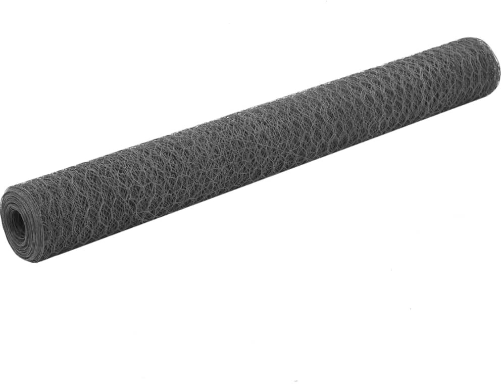 vidaxl Ogrodzenie z siatki, stal i PVC, 25x1,2 m, szare