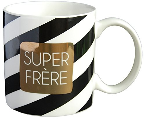 LA CARTERIE Die carterie 76000497 Super brat filiżanka porcelana czarna/kolor złoty 11,6 x 9,5 x 8,2 cm 76000497