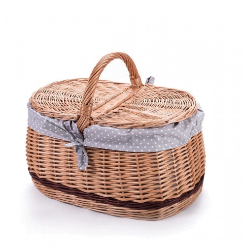 Фото - Кошик для білизни Wiklinowy kosz piknikowy samochodowy bagażowy, na piknik, z obszyciem