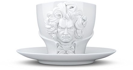 FIFTYEIGHT PRODUCTS Fiftyeight t800101 Talent filiżanka  Ludwig van Beethoven, porcelana, 8,8 x 10 x 10 cm, biały T800101