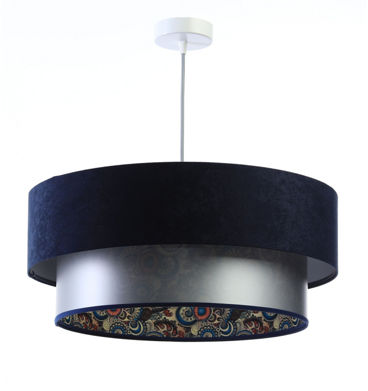 ImoLight Lampa Wisząca Fiona New Granatowo-Srebrna Marokańska Fantazja 40cm 061-075-40CM / IL-F-027-40