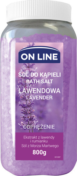 On Line Lawenda 800 g Odprężająca Sól do kąpieli On Line