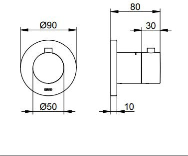 Keuco Ixmo Termostatyczna bateria wannowo-prysznicowa podtynkowa DN15 aluminium 59553170001