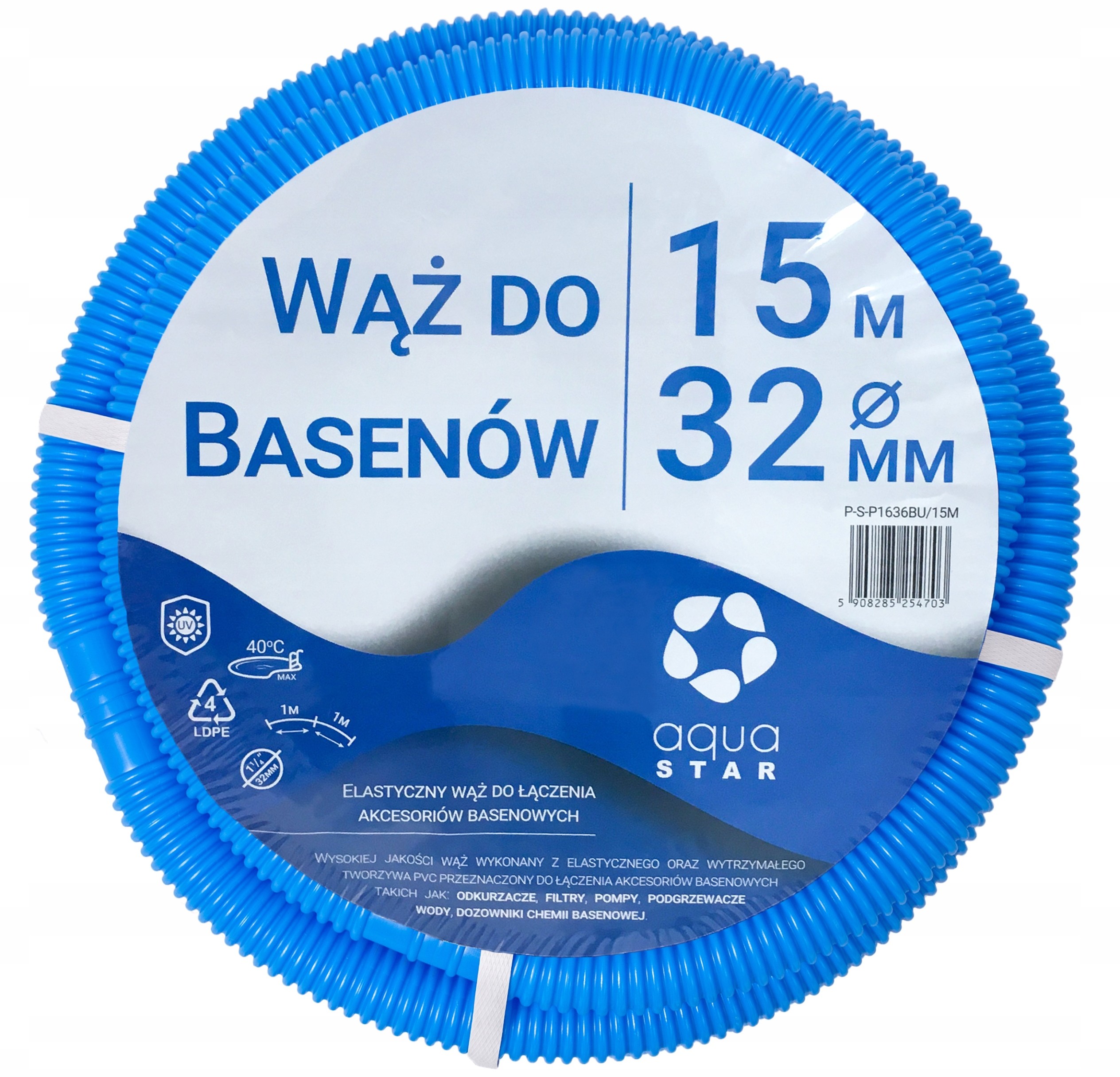 Wąż Węże do Pompy Odkurzacza Basenu 32mm 15m 1636