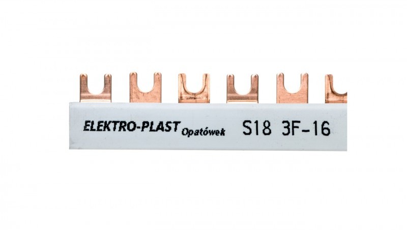 Elektro-Plast OPATÓWEK Szyna łączeniowa 3P 80A 16mm2 widełkowa (18mod.) 3F S18 3F-10 45.318 45.318