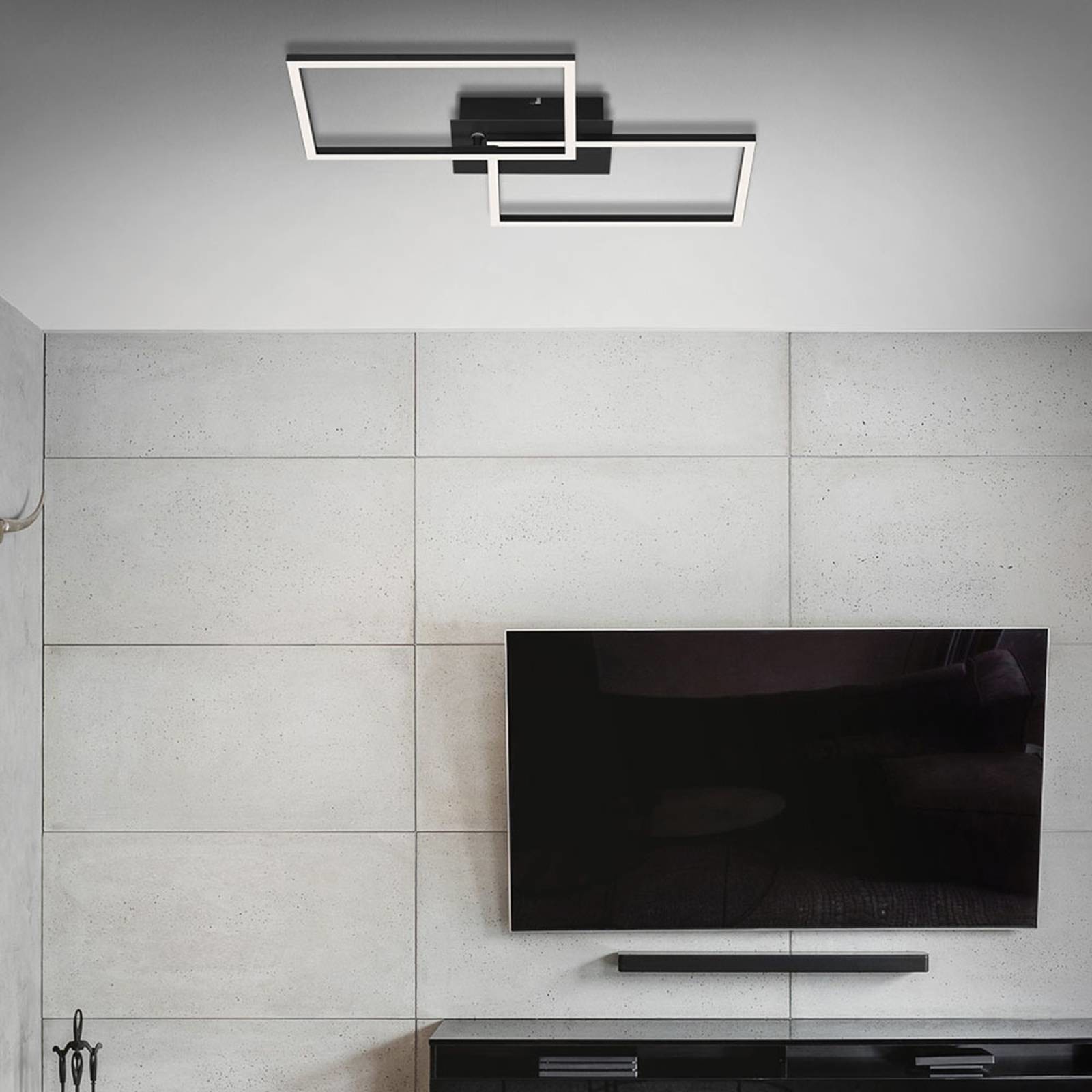 Briloner Lampa sufitowa LED Frame CCT, czarna, 50x39cm