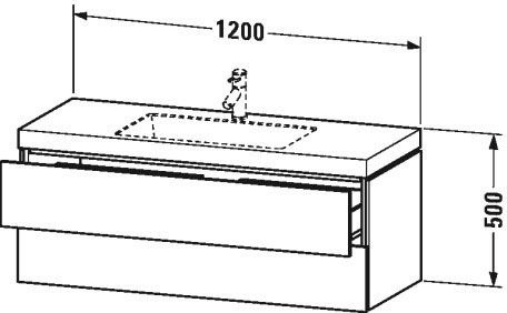 Duravit L-Cube C-bonded Umywalka meblowa z szafką wiszącą 120x48x50 cm biały mat LC6929O1818