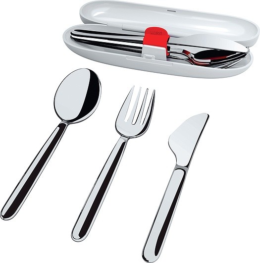 Alessi A di Komplet sztućców Food A Porter w etui 4 el. SA04S3 G