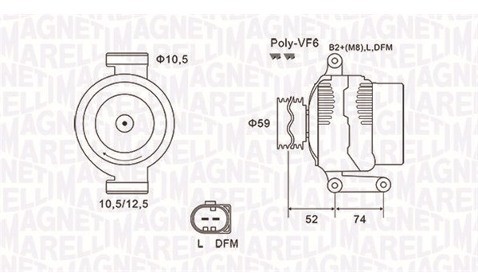 MAGNETI MARELLI Alternator 063731928010 063731928010