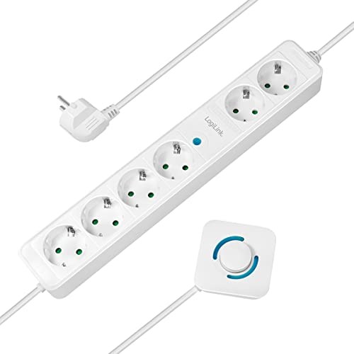 LogiLink LogiLink LPS271 - listwa zasilająca z 6 gniazdkami, z czego 4 z przełącznikiem nożnym, 6 x CEE 7/3, 1,5 m, biała LPS271