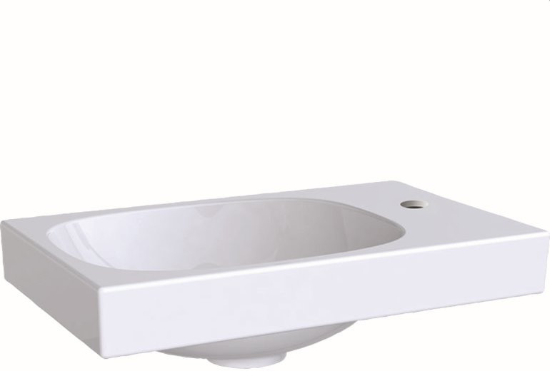 Geberit Ceramika Acanto Umywalka wisząca lub meblowa mała 45x25 cm z otworem na baterię biała 500.635.01.2