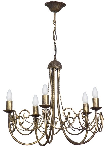 Lampa wisząca Palace 5 x 60 W E14 mosiądz/patyna 3464