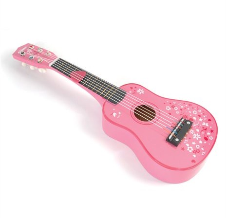 Bigjigs Toys gitara drewniana, różowa