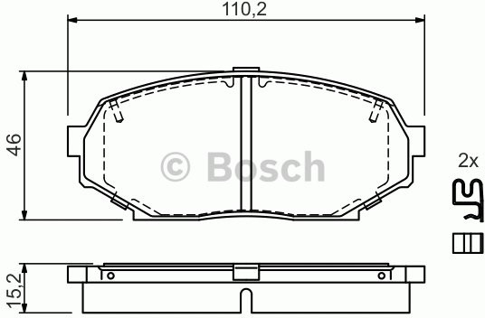 Bosch Zestaw klocków hamulcowych, hamulce tarczowe 0 986 424 303