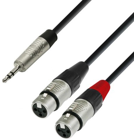 ah Cables adam hall 4 Star Series rean instrument przewód o długości 1,8 m, jack 3,5 MM na 2 X XLR żeński) K4YWFF0180