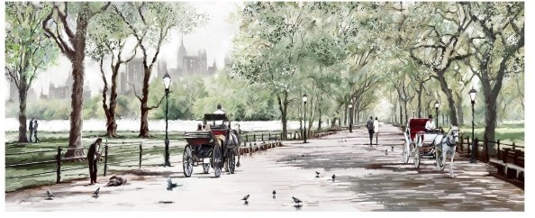 Obraz Canvas 60 x 150 cm Watercolor Central Park ST414