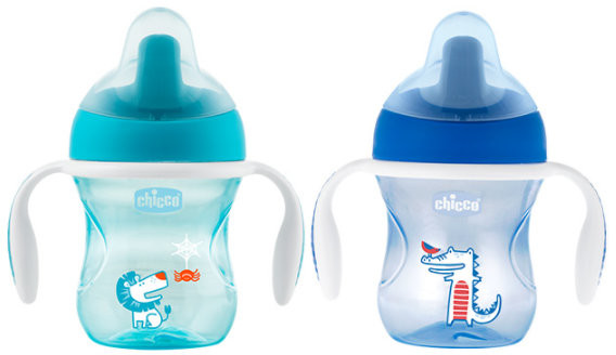 Chicco Chicco Kubek Niekapek z Ustnikiem dla Chłopca 6m+ Kubek Chicco z twardym ustnikiem 200 ml TOW008448