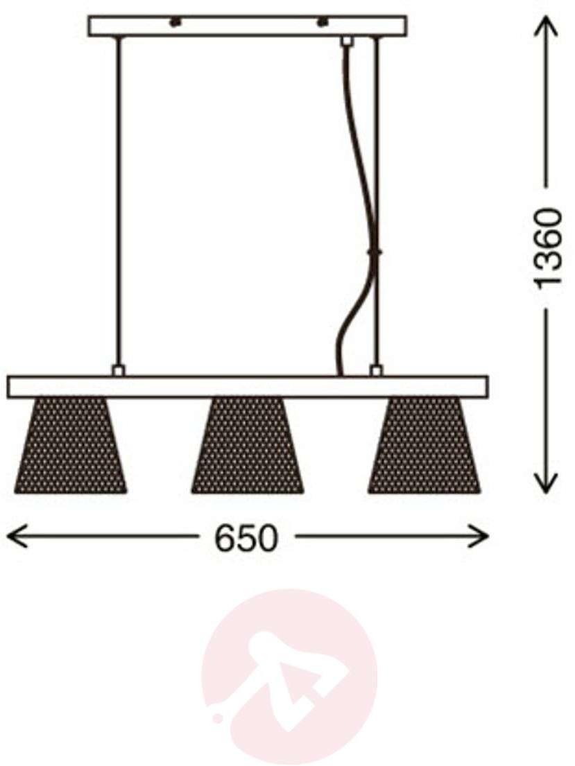 Briloner Lampa wisząca Wood & Style 4077,długa, 5-punktowa