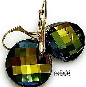 Swarovski UNIKAT kolczyki TWIST ZŁOTE SREBRO