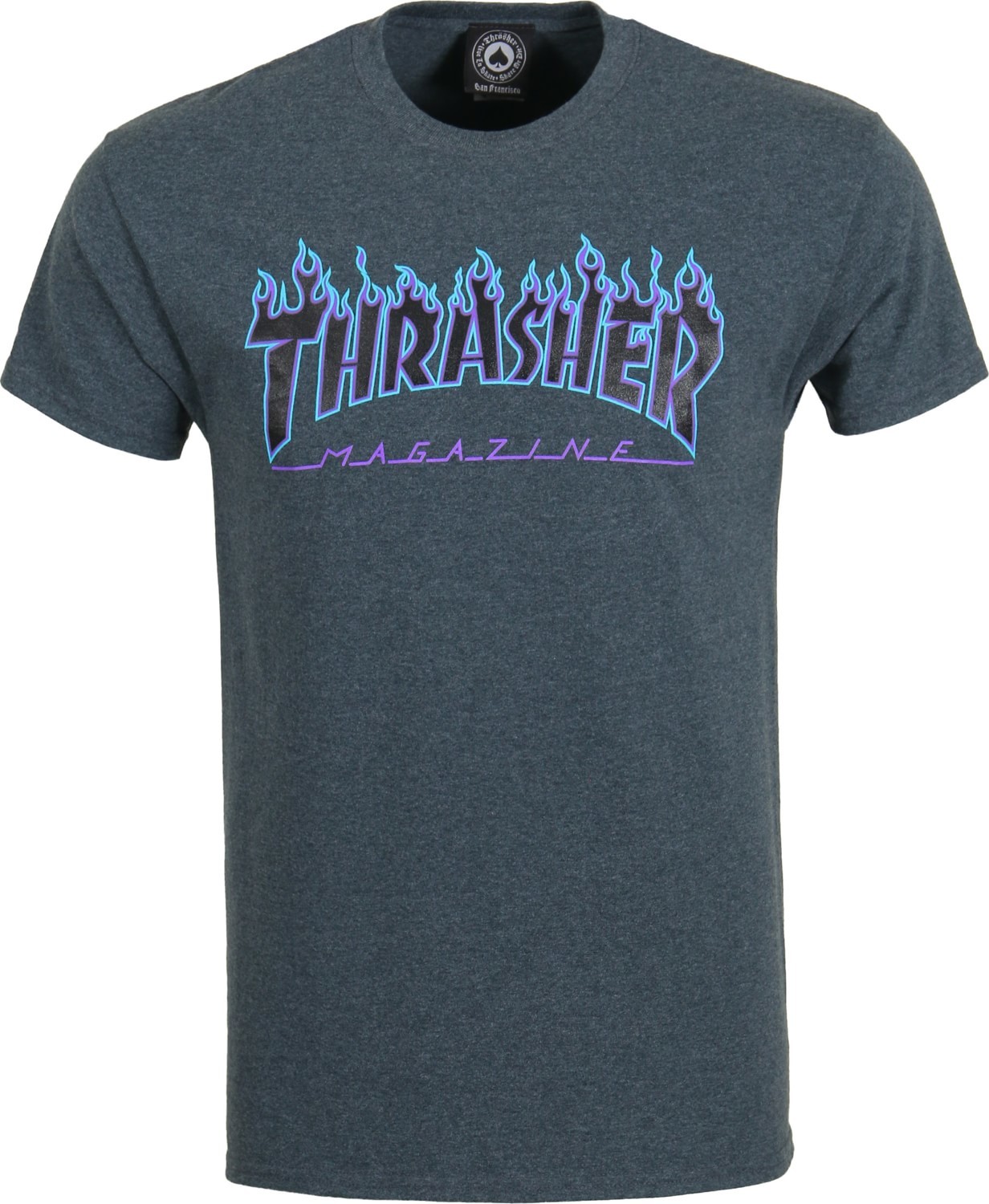 Thrasher t-shirt FLAME LOGO DARK HEATHER