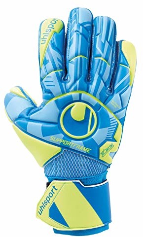Uhlsport Unisex rękawice bramkarskie dla dorosłych, Control Soft SF, rękawice do piłki nożnej, radar niebieskie/fluorescencyjne, żółte/świńskie, 10,5 101112401