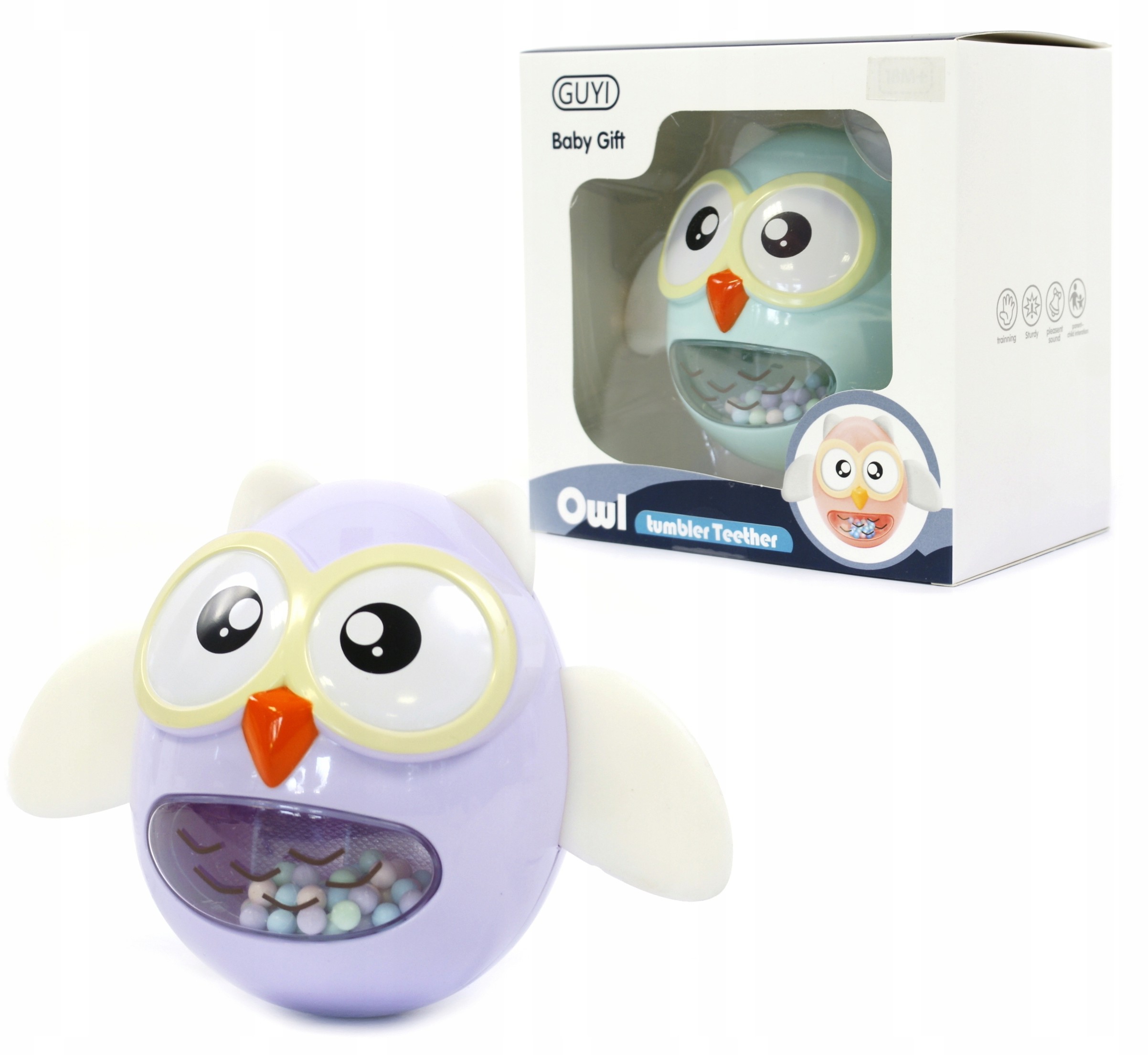 Grzechotka Gryzak dla niemowlaka Sowa Różne Kolory