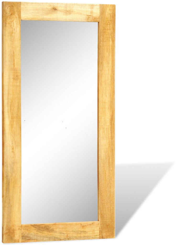 vidaXL Lustro na ścianę w drewnianej oprawie, 120 x 60 cm