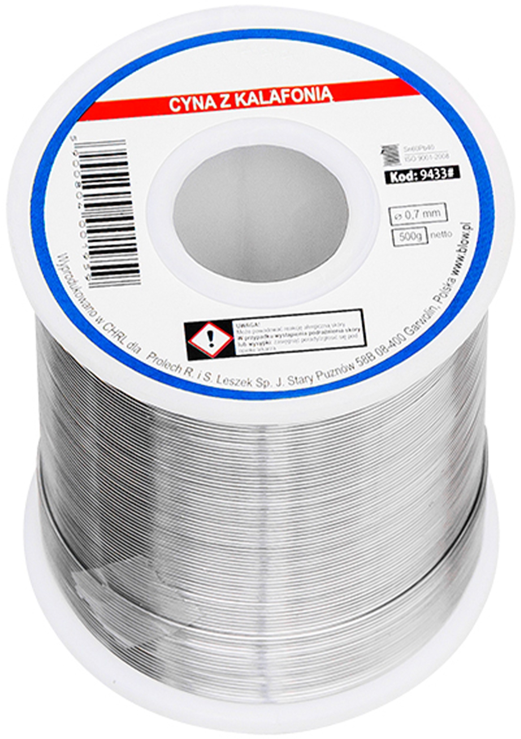 Cyna Z Kalafonia Spoiwo Lutownicze 500g 0,70mm 60%