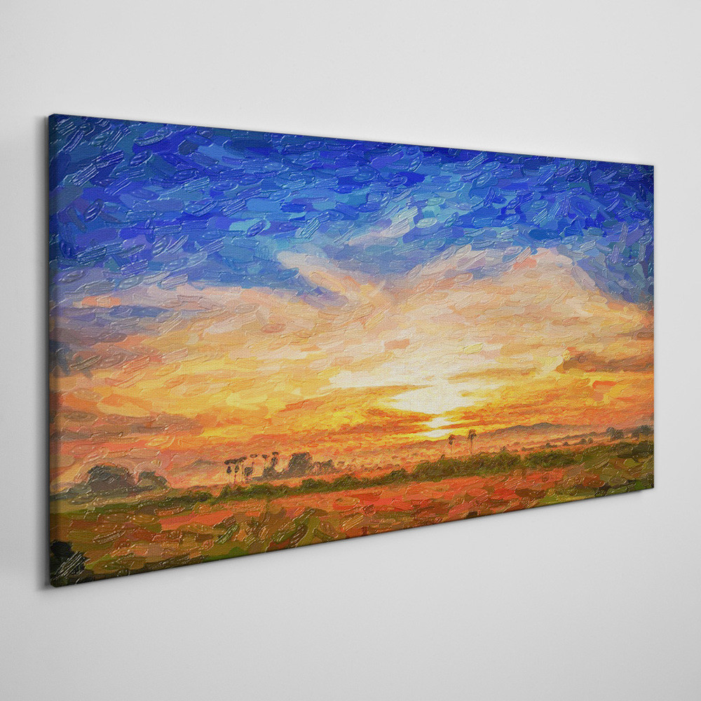 PL Coloray Obraz na Płótnie Malarstwo zachód słońca 100x50cm